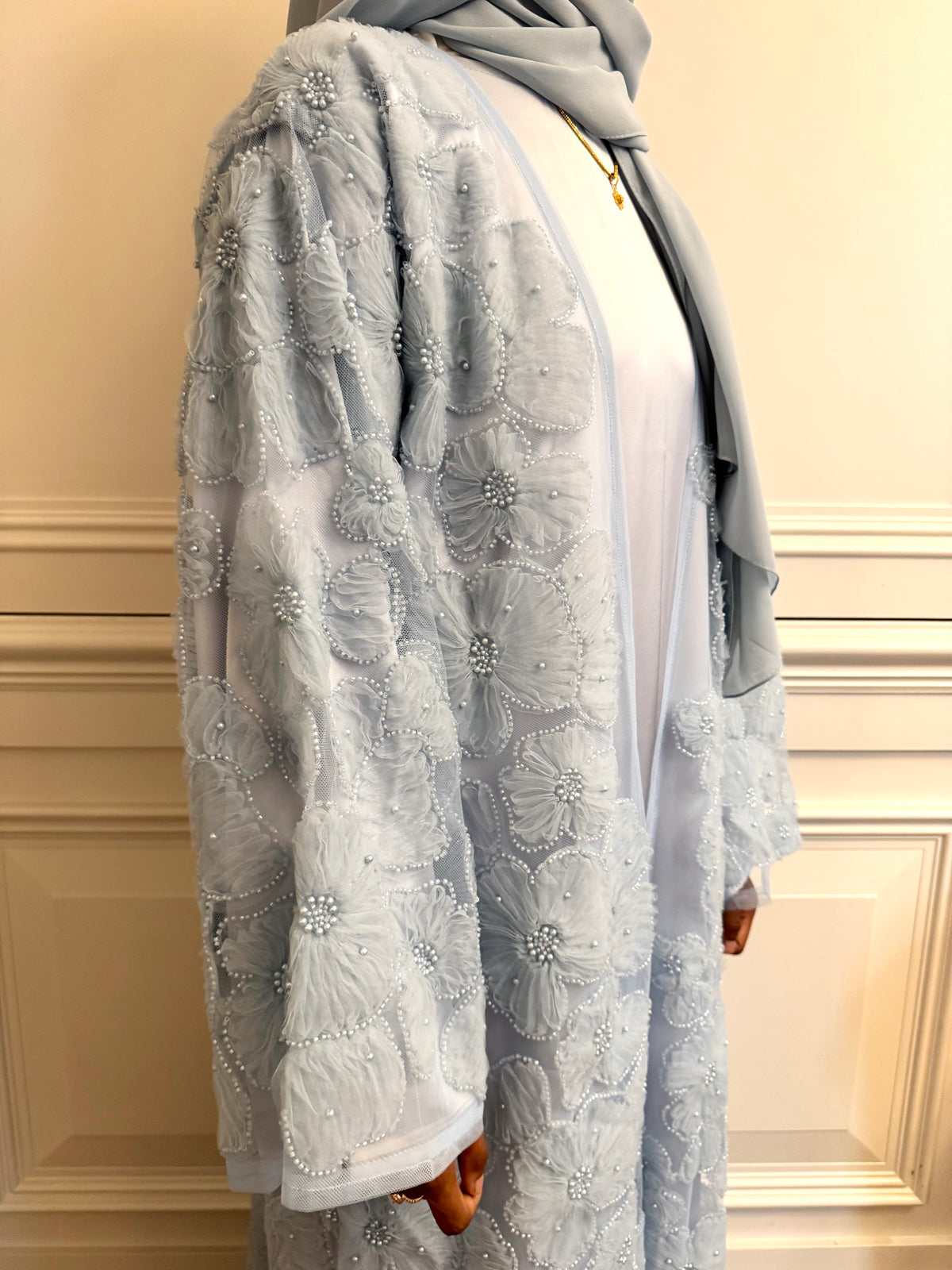 Sophia Floral Net Abaya