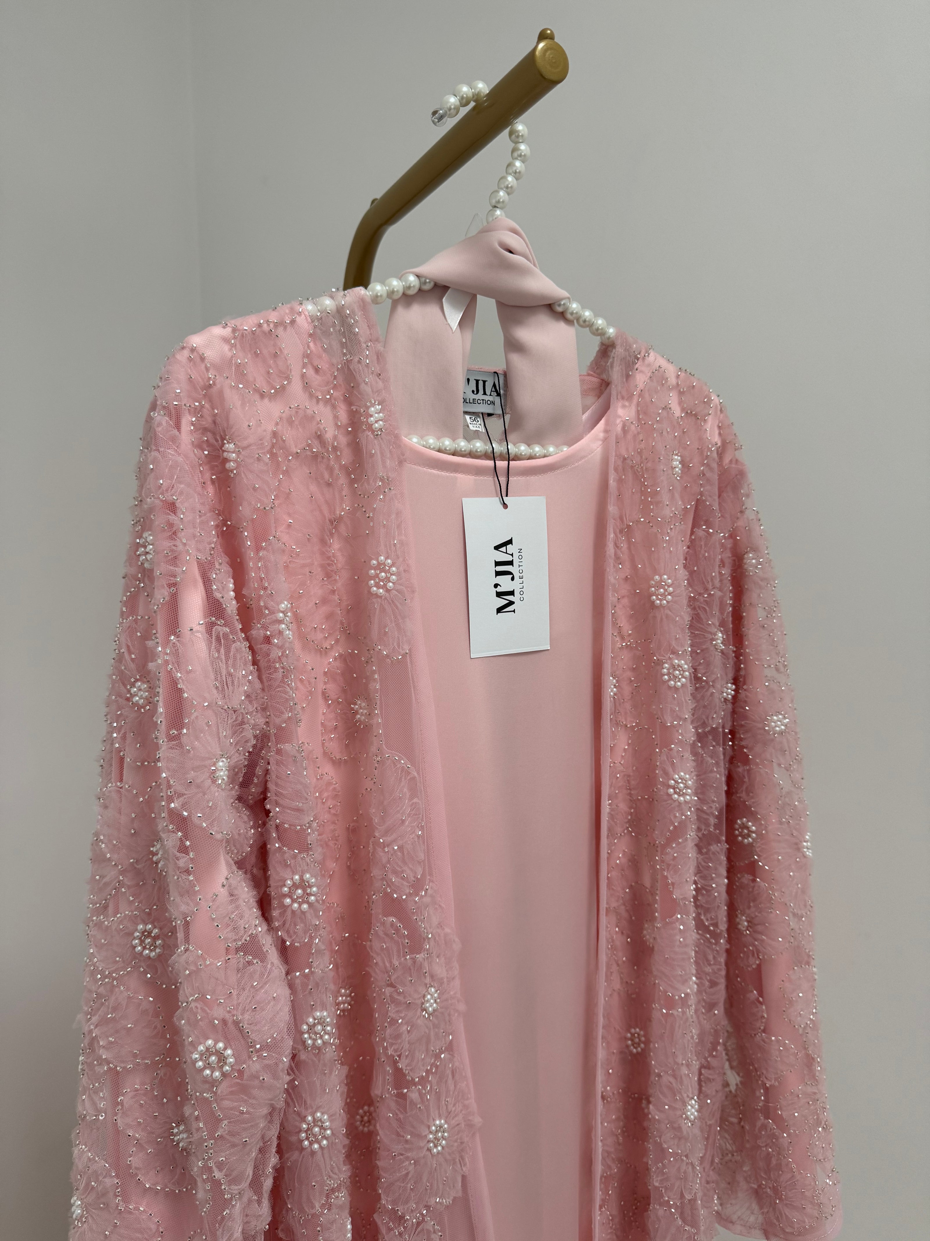 Sophia Floral Net Abaya