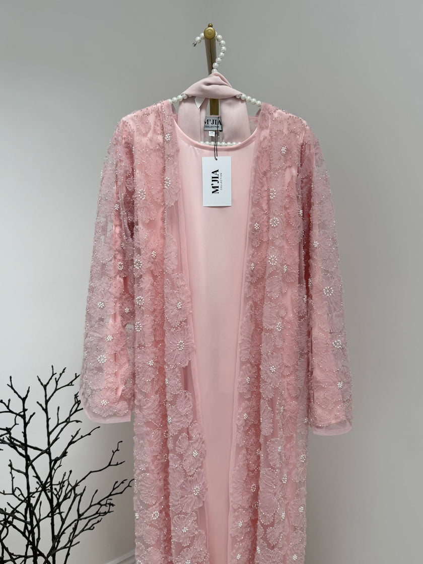Sophia Floral Net Abaya
