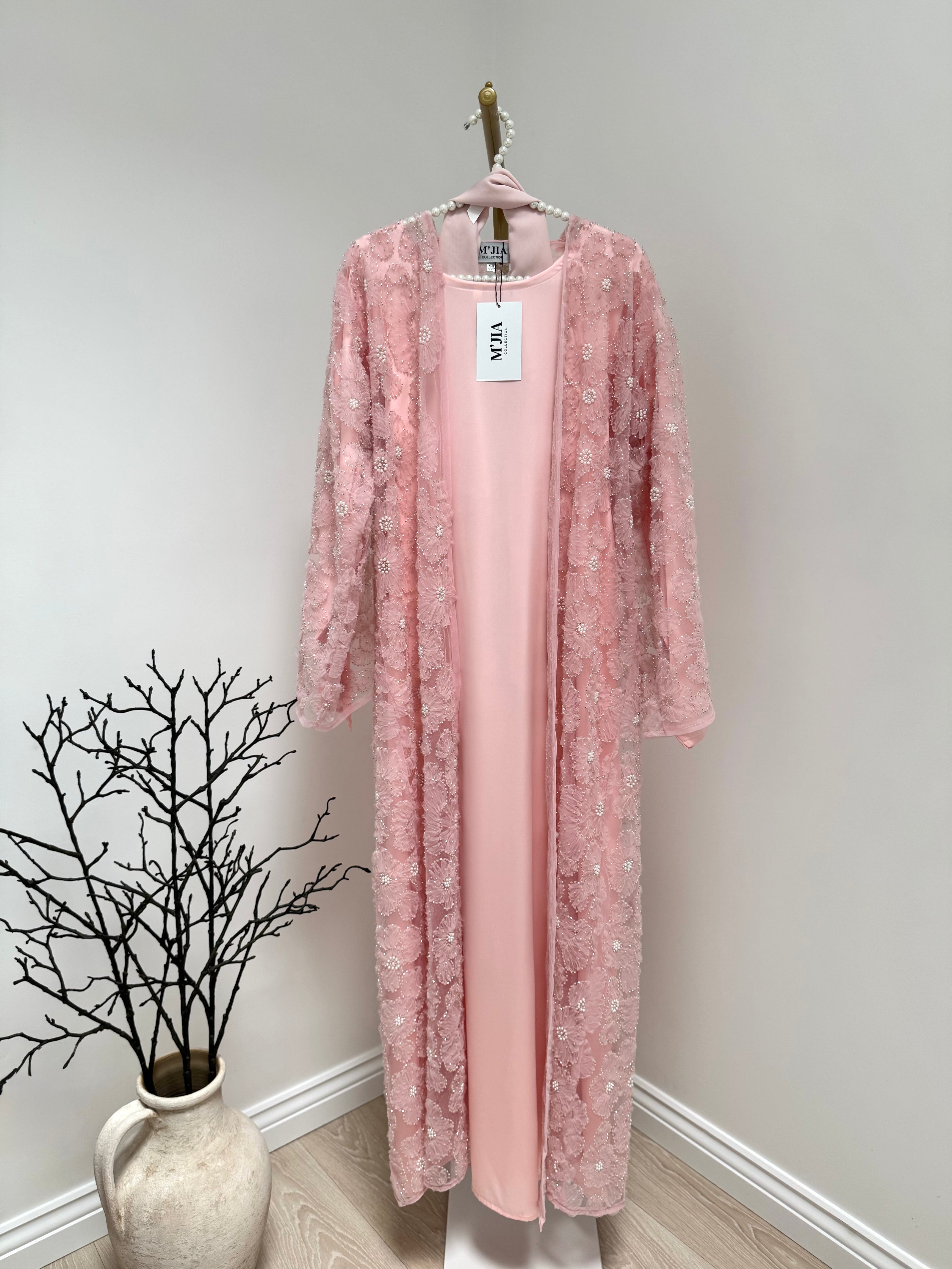 Sophia Floral Net Abaya