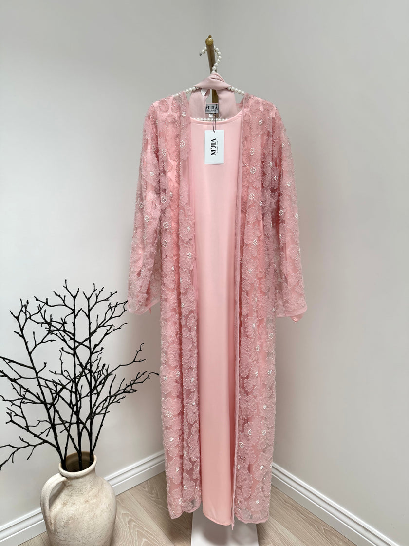 Sophia Floral Net Abaya