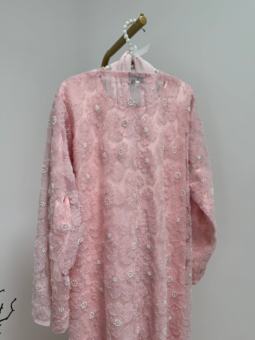 Sophia Floral Net Abaya