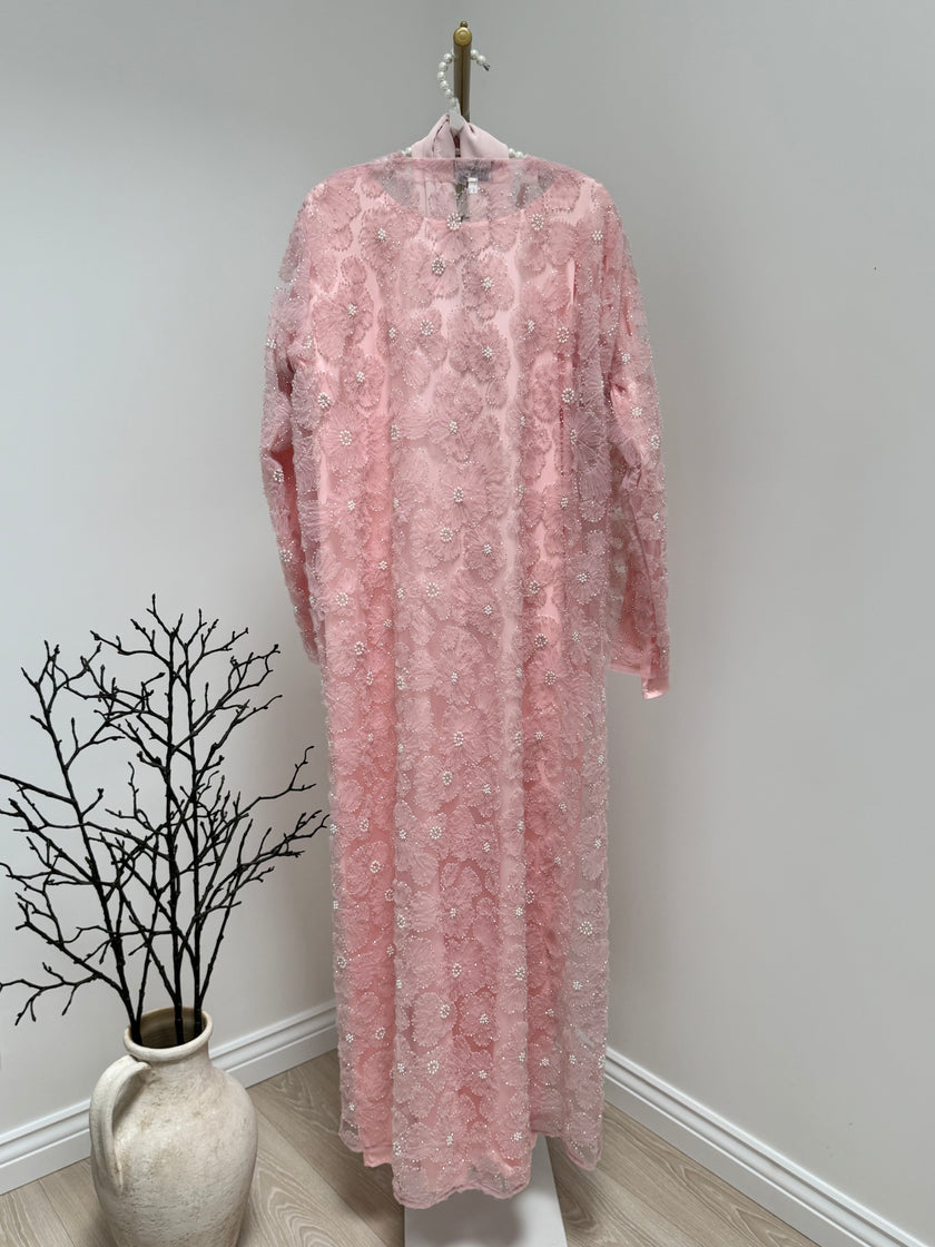 Sophia Floral Net Abaya