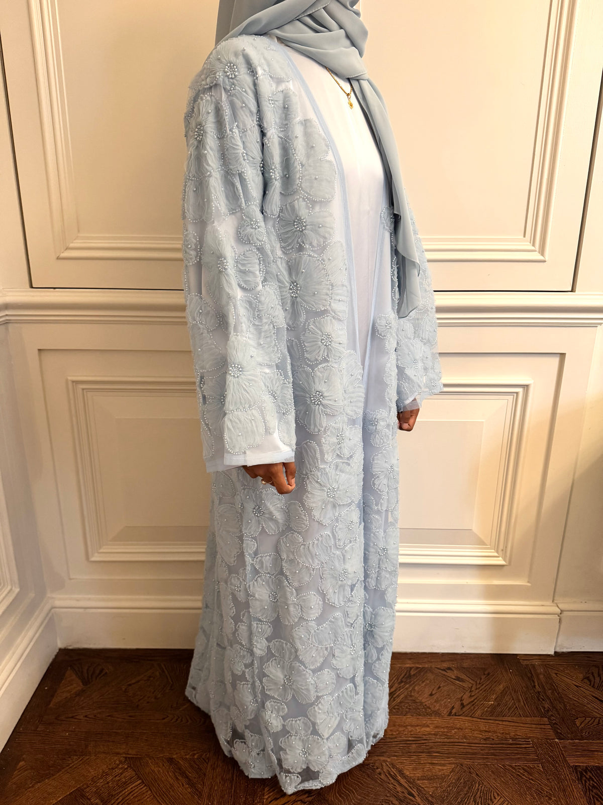 Sophia Floral Net Abaya